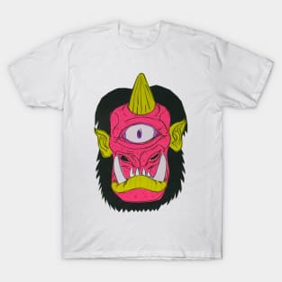 Cyclops Monster Mask Cardboard Papercraft Putrid Pink T-Shirt